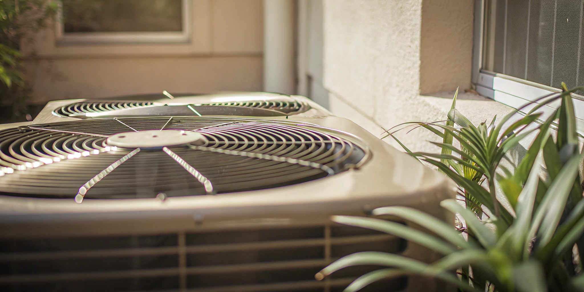 The compressor in an outdoor AC unit, a major factor in replacement cost.