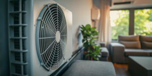 Ductless air conditioner on a living room wall, a key component of the system's total cost.