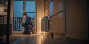 Technician provides 24 hour furnace service during an emergency repair call.