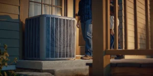 A 5 ton Trane AC unit installed outside a home, a key part of the total cost.