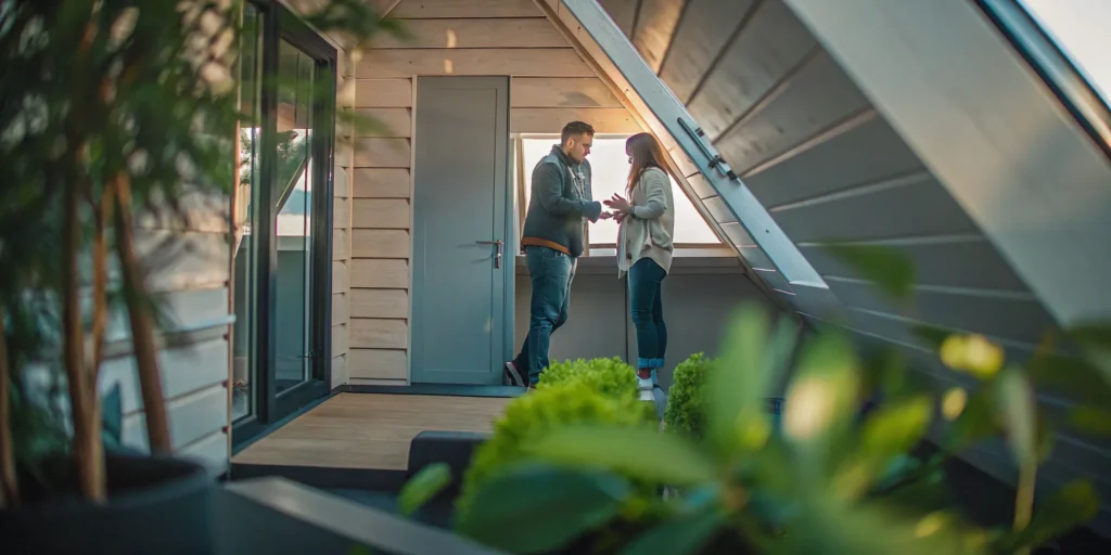 Couple discussing how much it costs to add insulation to their attic.